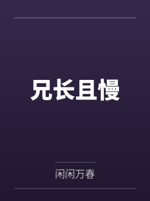 兄长且慢封面